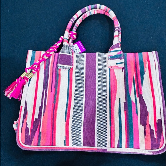 Vince Camuto Orla Pink Multi Woven Tote Bag – New With Tags - Picture 5 of 13